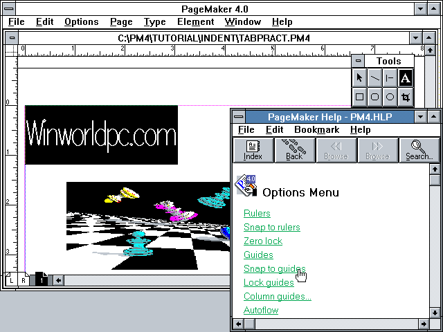 Aldus Pagemaker 4.0 - Help